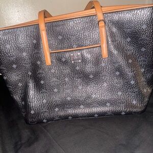 MCM Black and Brown Leather Tote